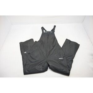 Ski Gear Bib Overalls 8K Mens Large Black Insulated Snow Pants Excellent